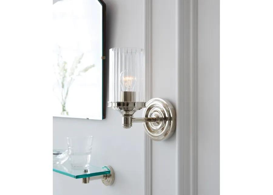 Ava Single Sconce in Polished Nickel