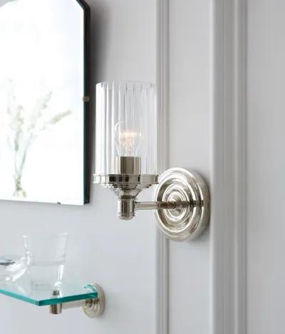 Ava Single Sconce in Polished Nickel