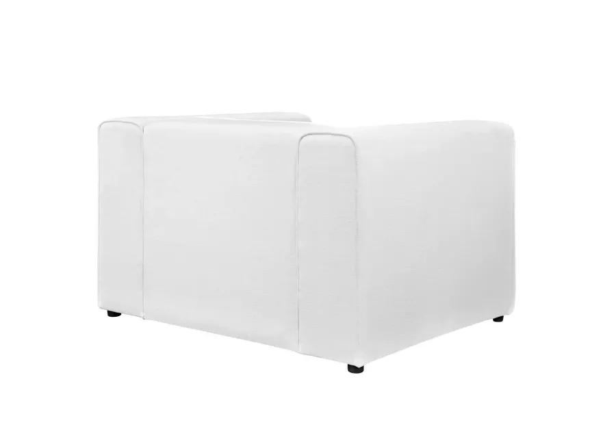 Modway Mingle Upholstered Fabric Generously Padded Accent Arm Lounge Chair in White