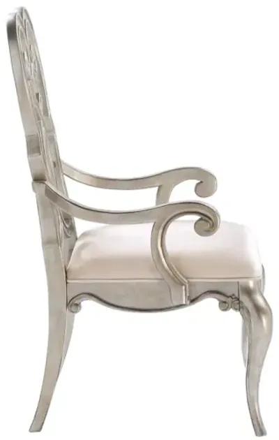 Esteban Armchair (Set of 2) In Ivory Velvet & Antique Champagne Finish