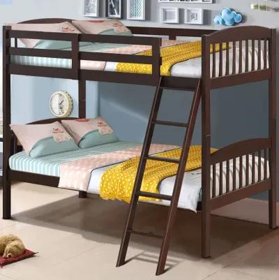 Hardwood Twin Bunk Beds with Individual Kid Bed Ladder