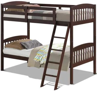 Hardwood Twin Bunk Beds with Individual Kid Bed Ladder