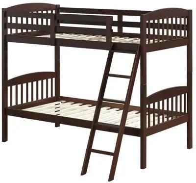 Hardwood Twin Bunk Beds with Individual Kid Bed Ladder