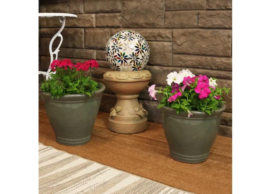 Sunnydaze Studio Glaze Ceramic Planter  - Set of 2