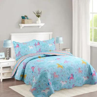 MarCielo Kids Quilt Set Bedspread Coverlet Set.