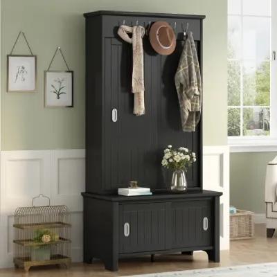 Hall Tree Shoe Cabinet with Coat Storage