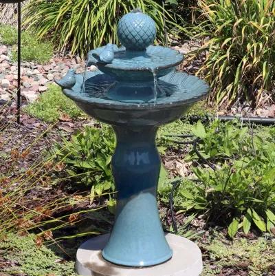 Sunnydaze Resting Birds Ceramic Outdoor 2-Tier Water Fountain