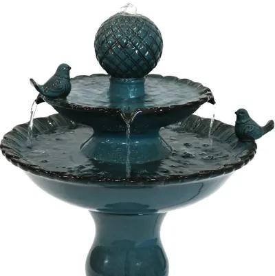 Sunnydaze Resting Birds Ceramic Outdoor 2-Tier Water Fountain