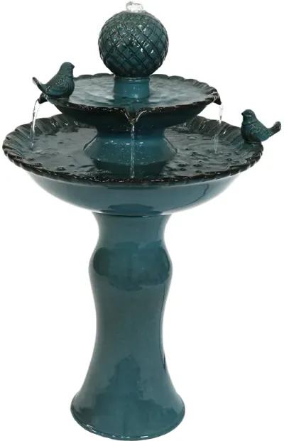 Sunnydaze Resting Birds Ceramic Outdoor 2-Tier Water Fountain