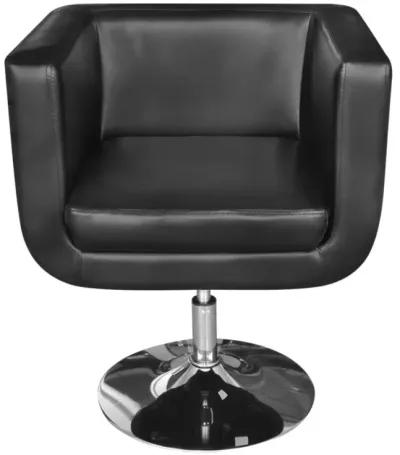 vidaXL Armchair with Chrome Base Black Faux Leather