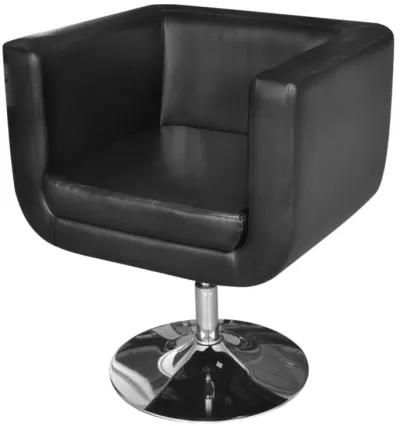 vidaXL Armchair with Chrome Base Black Faux Leather