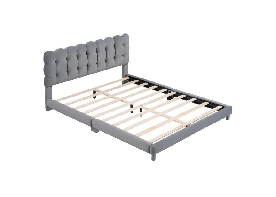 Merax Modern Upholstered Platform Bed with Headboard