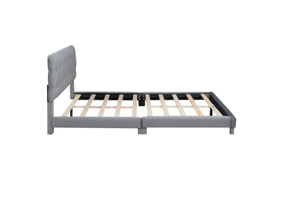 Merax Modern Upholstered Platform Bed with Headboard