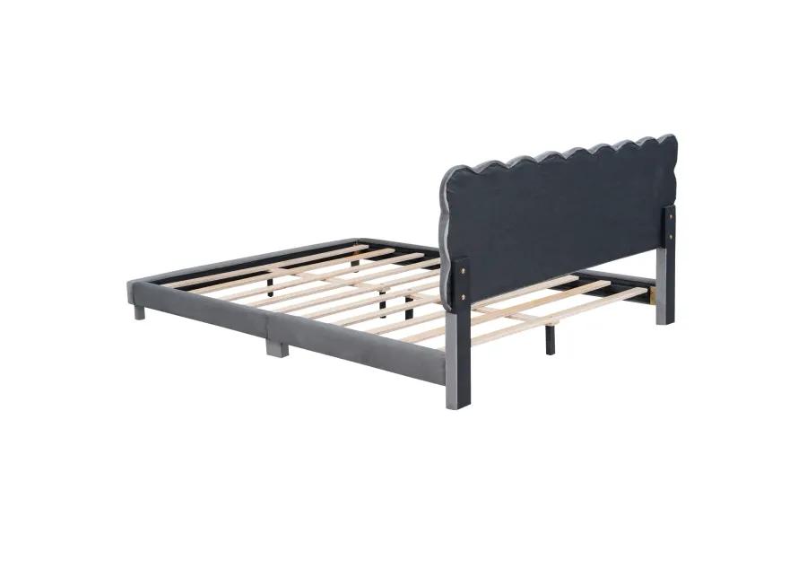 Merax Modern Upholstered Platform Bed with Headboard