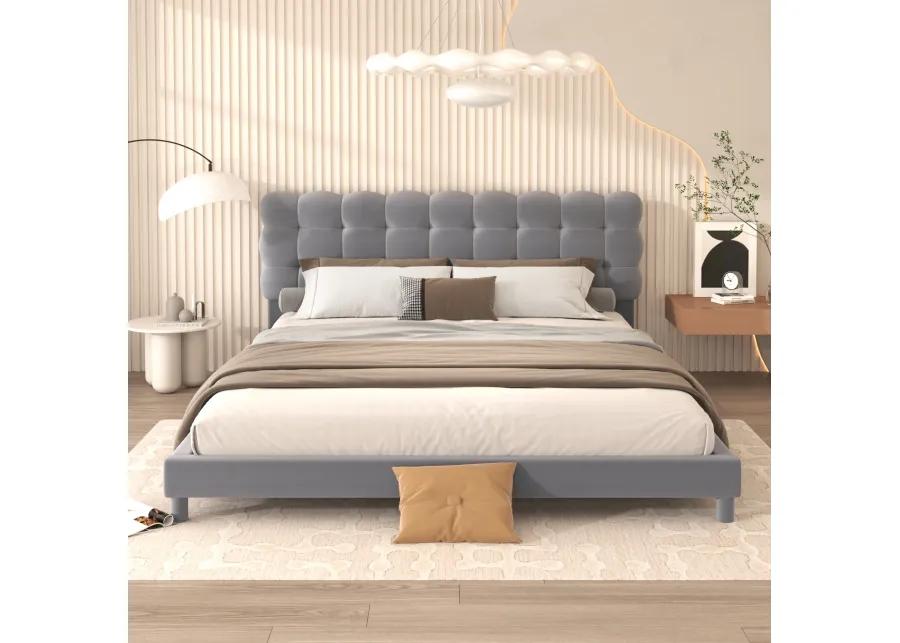 Merax Modern Upholstered Platform Bed with Headboard