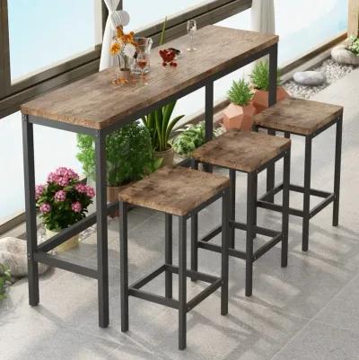 Modern Design Dining Table Set with 3 Stools