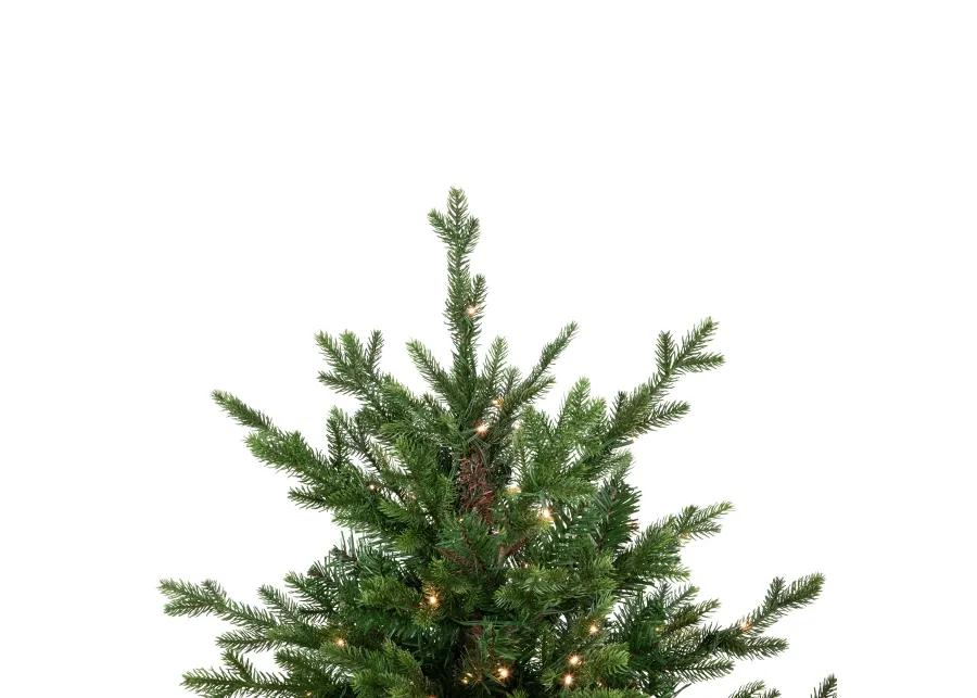 4' Pre-Lit Potted Deluxe Russian Pine Artificial Christmas Tree  Warm White LED Lights