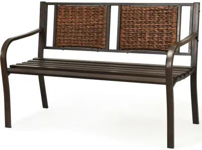 Patio Garden Bench with Powder Coated Steel Frame