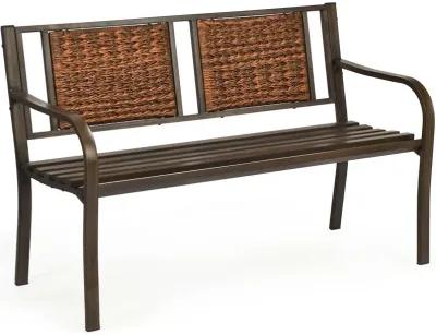 Patio Garden Bench with Powder Coated Steel Frame