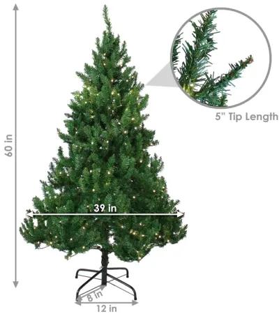 Sunnydaze Tannenbaum Indoor Pre-Lit Artificial Christmas Tree - 5 ft