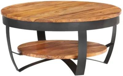 vidaXL Coffee Table 25.6"x25.6"x12.6" Solid Acacia Wood