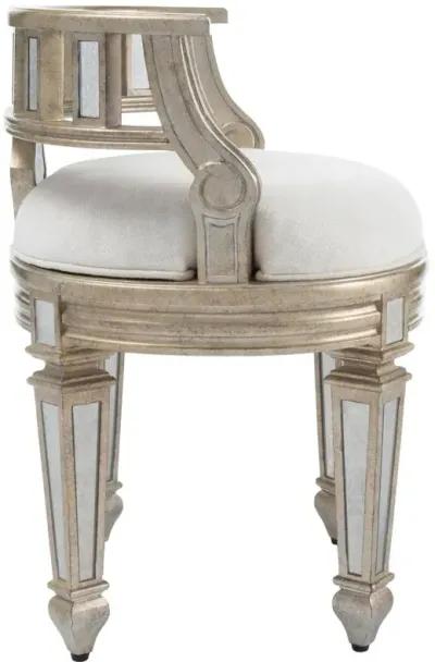 Butler Specialty Company Rebecca Mirrored 21W Vanity Stool, Silver