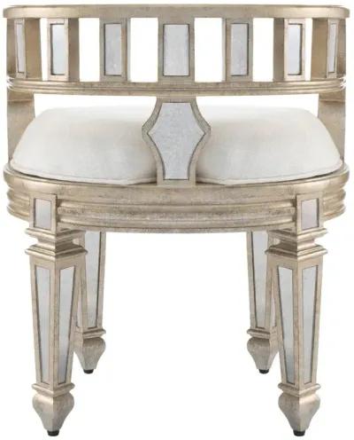 Butler Specialty Company Rebecca Mirrored 21W Vanity Stool, Silver