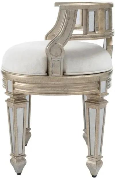 Butler Specialty Company Rebecca Mirrored 21W Vanity Stool, Silver