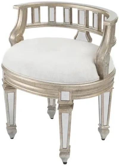 Butler Specialty Company Rebecca Mirrored 21W Vanity Stool, Silver