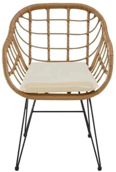 3-Piece Patio Conversation Set with 2 Wicker Chairs