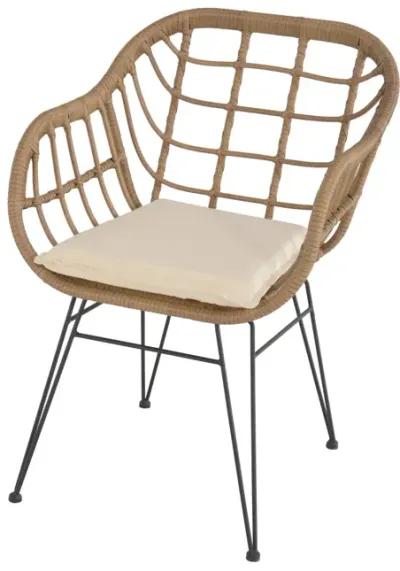 3-Piece Patio Conversation Set with 2 Wicker Chairs