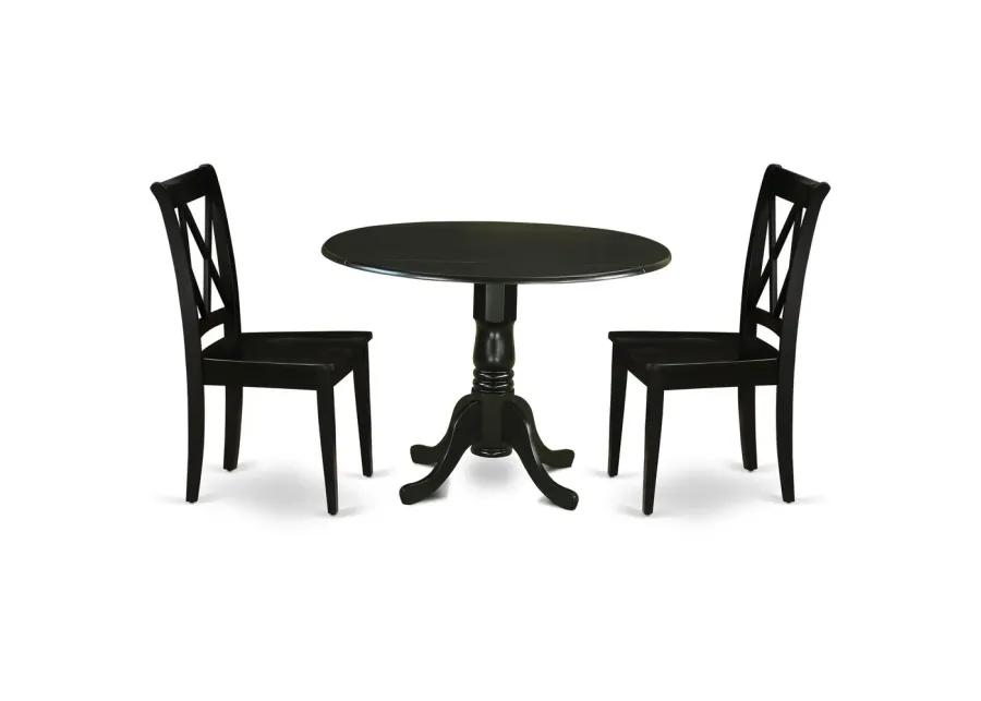 Dining Room Set Black, DLCL3-BLK-W