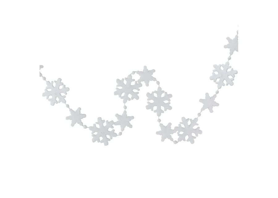 8' White Snowflake Beaded Christmas Garland