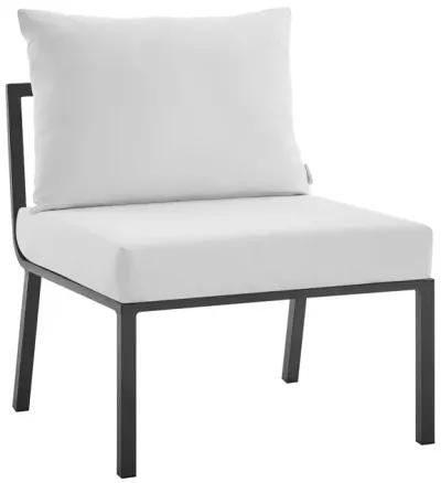 Modway Riverside Outdoor Furniture, Armless Chair, Gray White