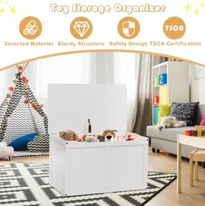 Hivvago Safety Hinge Wooden Chest Organizer Toy Storage Box