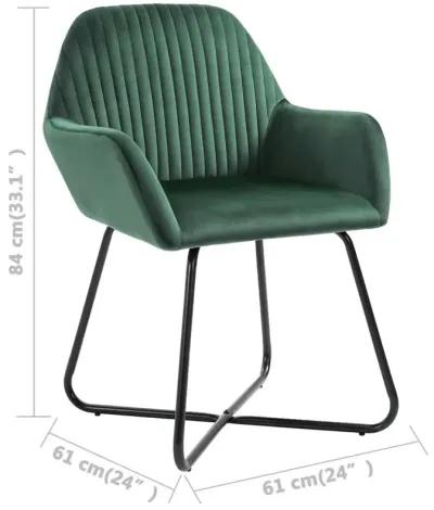 vidaXL Dining Chairs 2 pcs Green Velvet, 249803