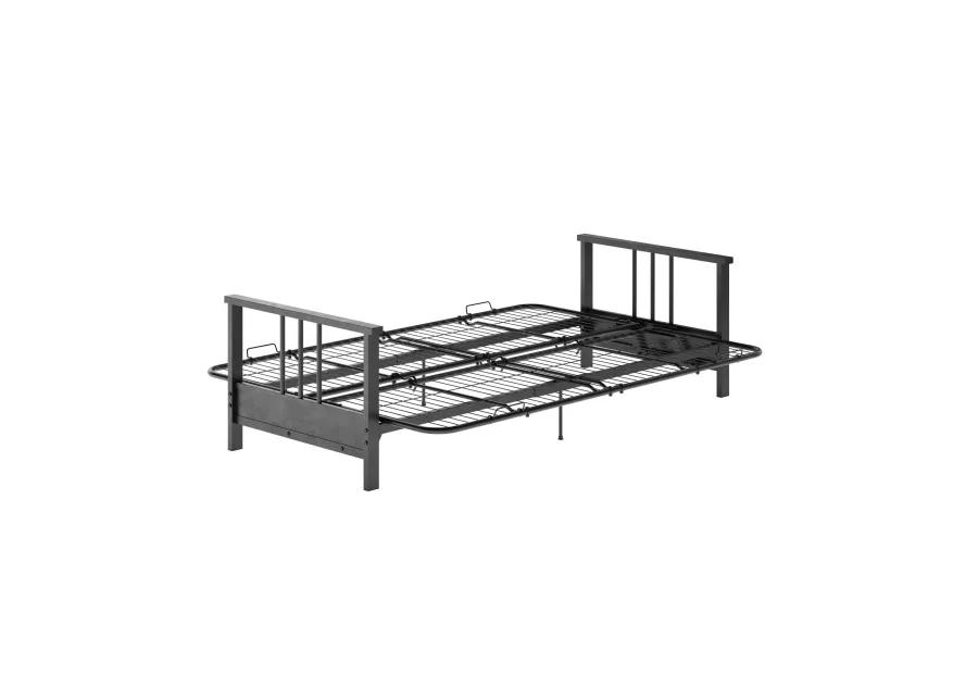 Bretta Contemporary Black Metal Arm Futon Frame