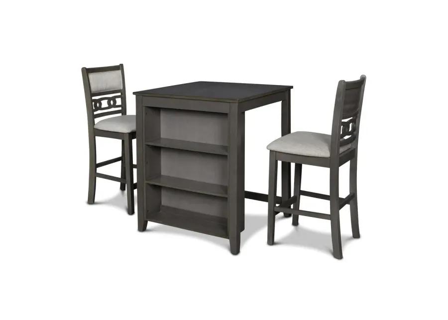 New Classic Furniture Furniture Gia Solid Wood Counter Table 2 Chairs in Gray