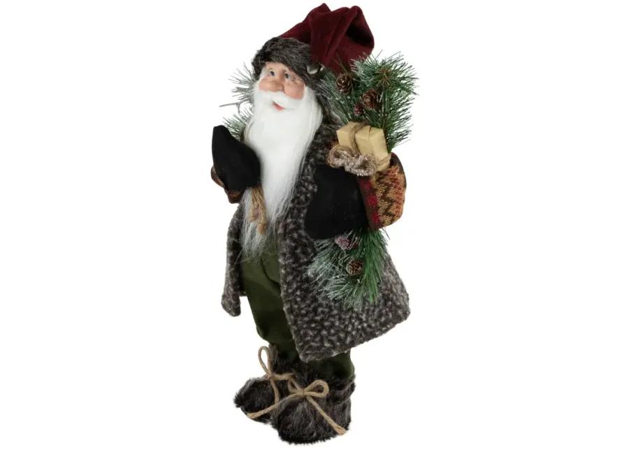 16" Country Rustic Santa Claus with Present Christmas Figure