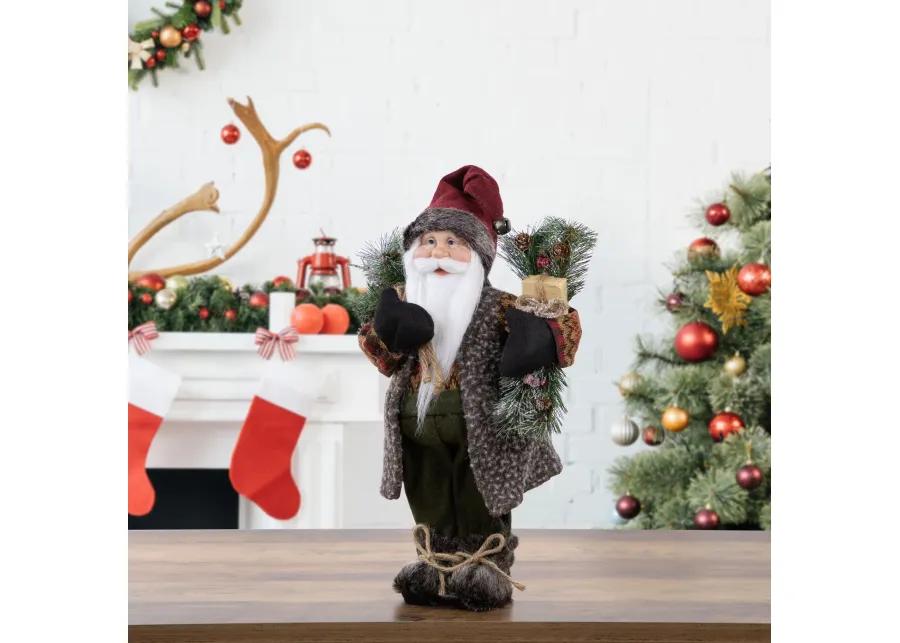 16" Country Rustic Santa Claus with Present Christmas Figure