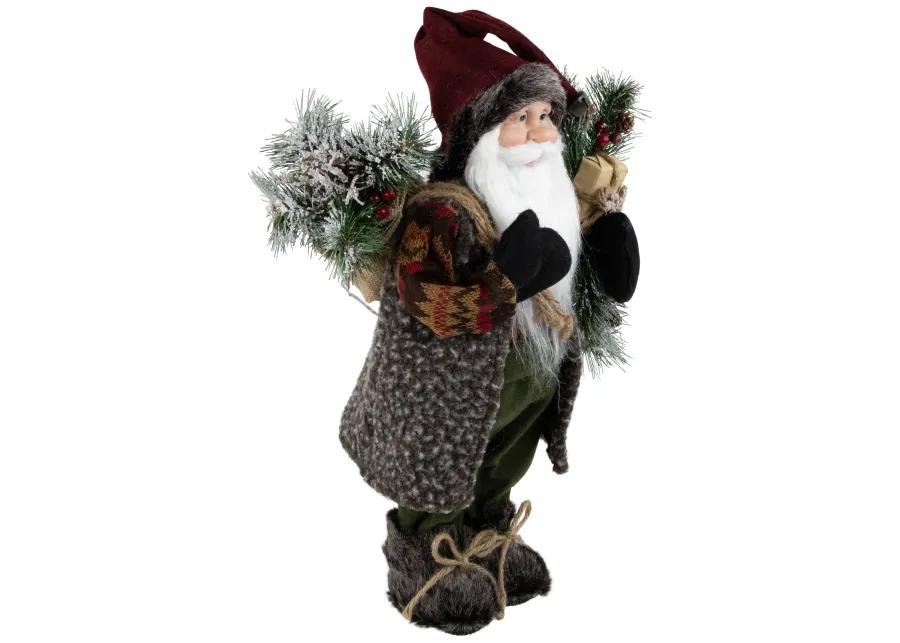 16" Country Rustic Santa Claus with Present Christmas Figure