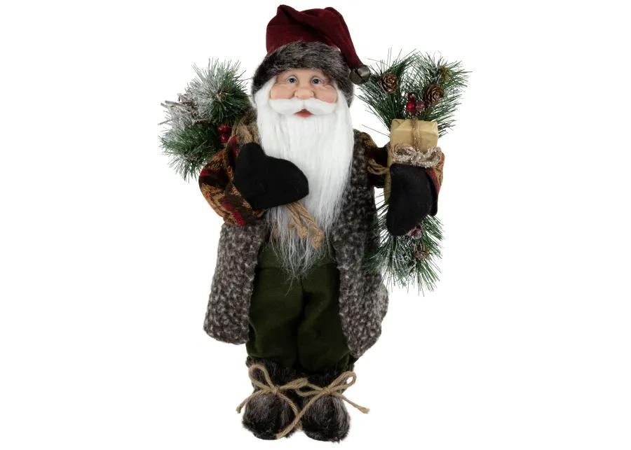 16" Country Rustic Santa Claus with Present Christmas Figure