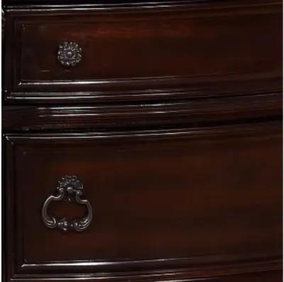 Wooden Nightstand with Three Spacious Drawers and Bun Feet, Brown-Benzara