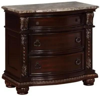 Wooden Nightstand with Three Spacious Drawers and Bun Feet, Brown-Benzara