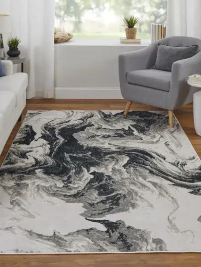 Micah 39LPF 8' x 10' Ivory/Black/Taupe Rug