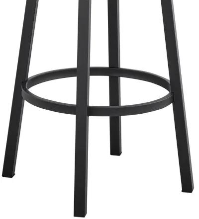 Madrid  Counter Height Swivel Black Faux Leather and Metal Bar Stool