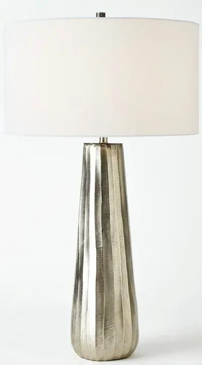 Chased Round Table Lamp-Silver