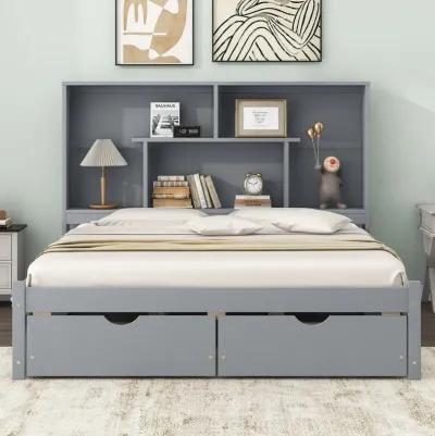 Merax Modern Platform Bed with Storage Headboard