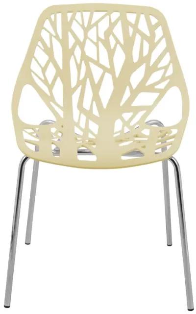 LeisureMod Modern Asbury Dining Chair w/ Chromed Legs