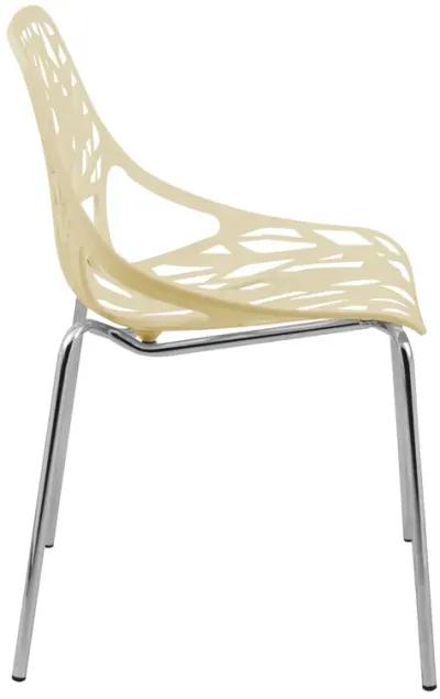 LeisureMod Modern Asbury Dining Chair w/ Chromed Legs